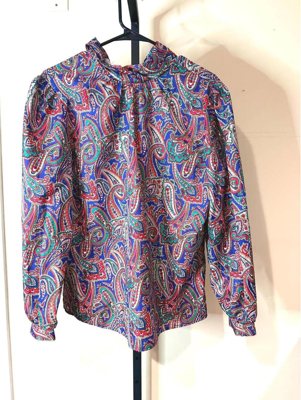 Laura Mae 14 Women's Long Sleeve Paisley Print Blouse